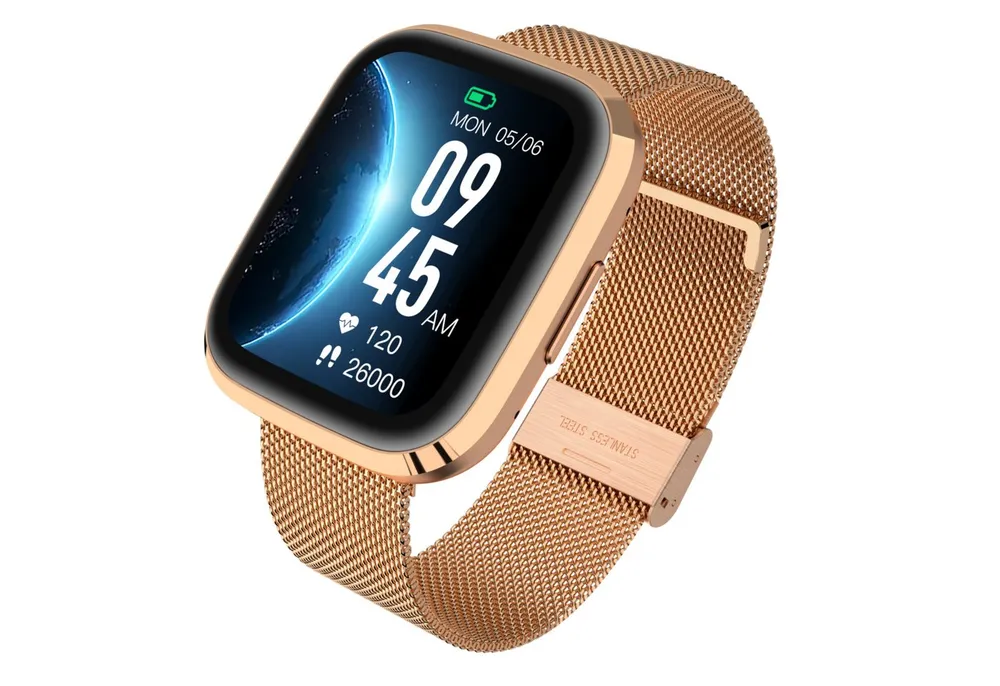 GARETT Smartwatch Style Stahl Touch Display Anruf & SMS IP68 Wasserdicht Smartwatch