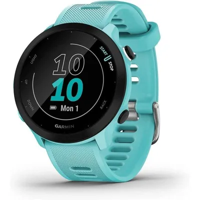 Garmin Forerunner 55 Bluetooth GPS 42mm MIP Türkis 2 Wochen Akku 5ATM Pulsuhr Schlaftracking