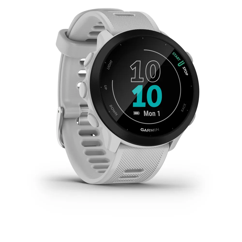 Garmin Forerunner 55 Bluetooth GPS 42mm Weiß Einheitsgröße Wasserdicht 5ATM Pulsmesser