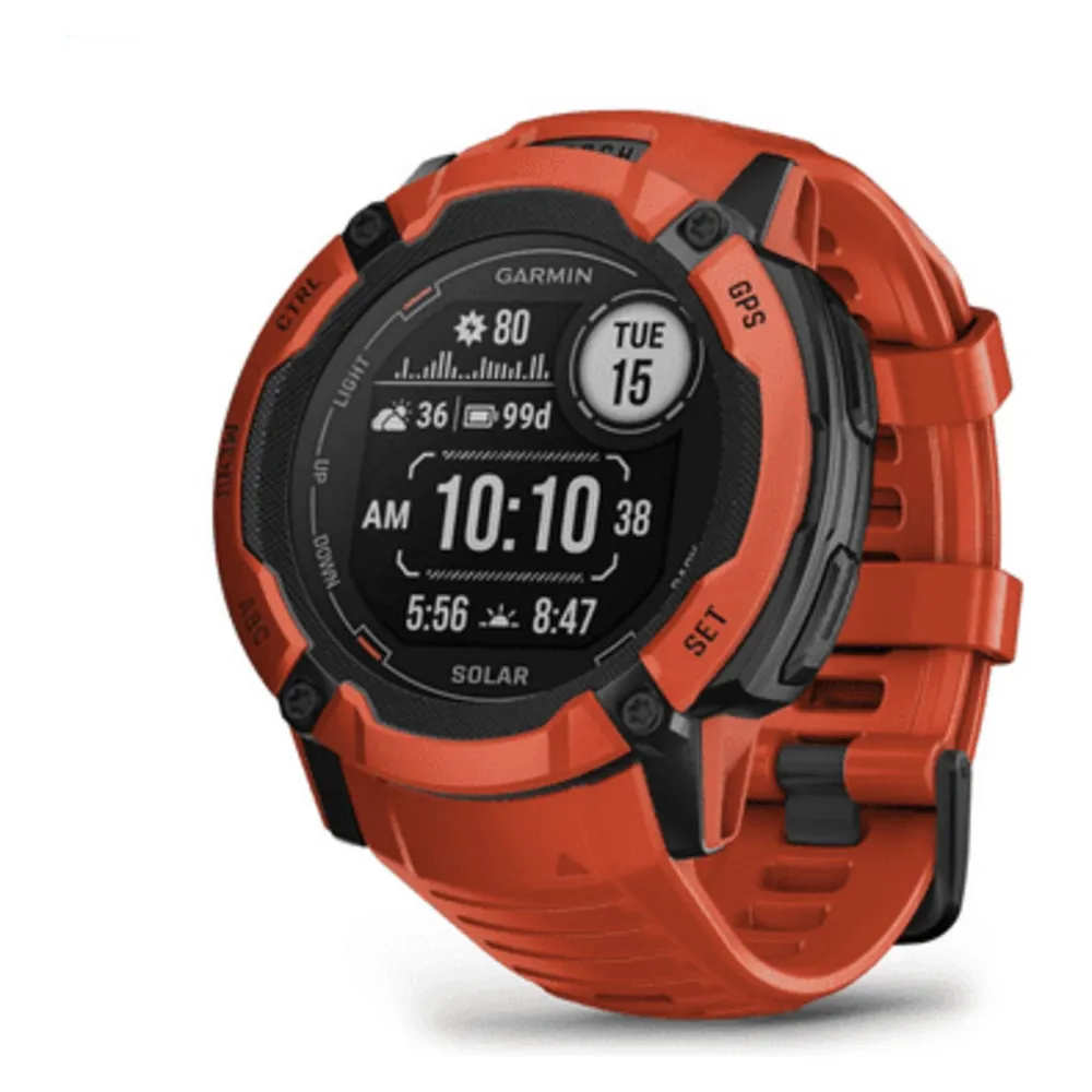 Garmin Instinct 2X Solar Bluetooth GPS NFC 50mm Rot Wasserdicht 10 ATM SpO2