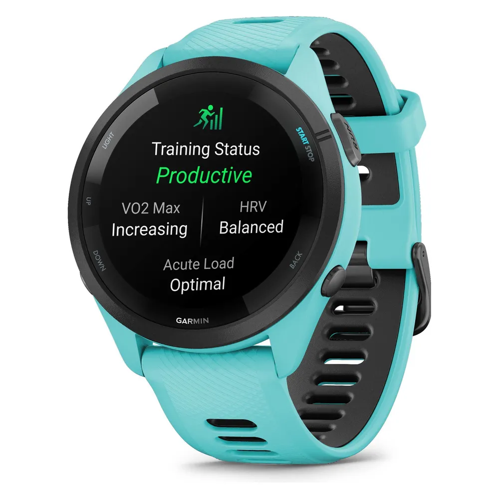 Garmin Forerunner 265 Bluetooth GPS 46mm Schwarz Türkis Einheitsgröße Puls SpO2