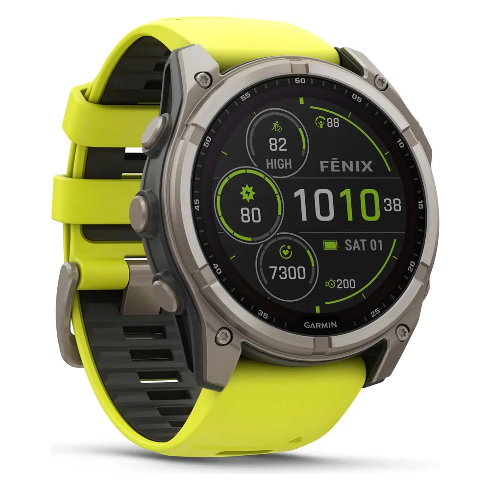 Garmin Fenix 8 WLAN Bluetooth GPS 51mm Digital Titan Titan-Gelb Einheitsgröße Saphir SpO2 Pulsuhr