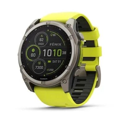 Garmin Fenix 8 WLAN Bluetooth GPS 51mm Digital Titan Titan-Gelb Einheitsgröße Saphir SpO2 Pulsuhr