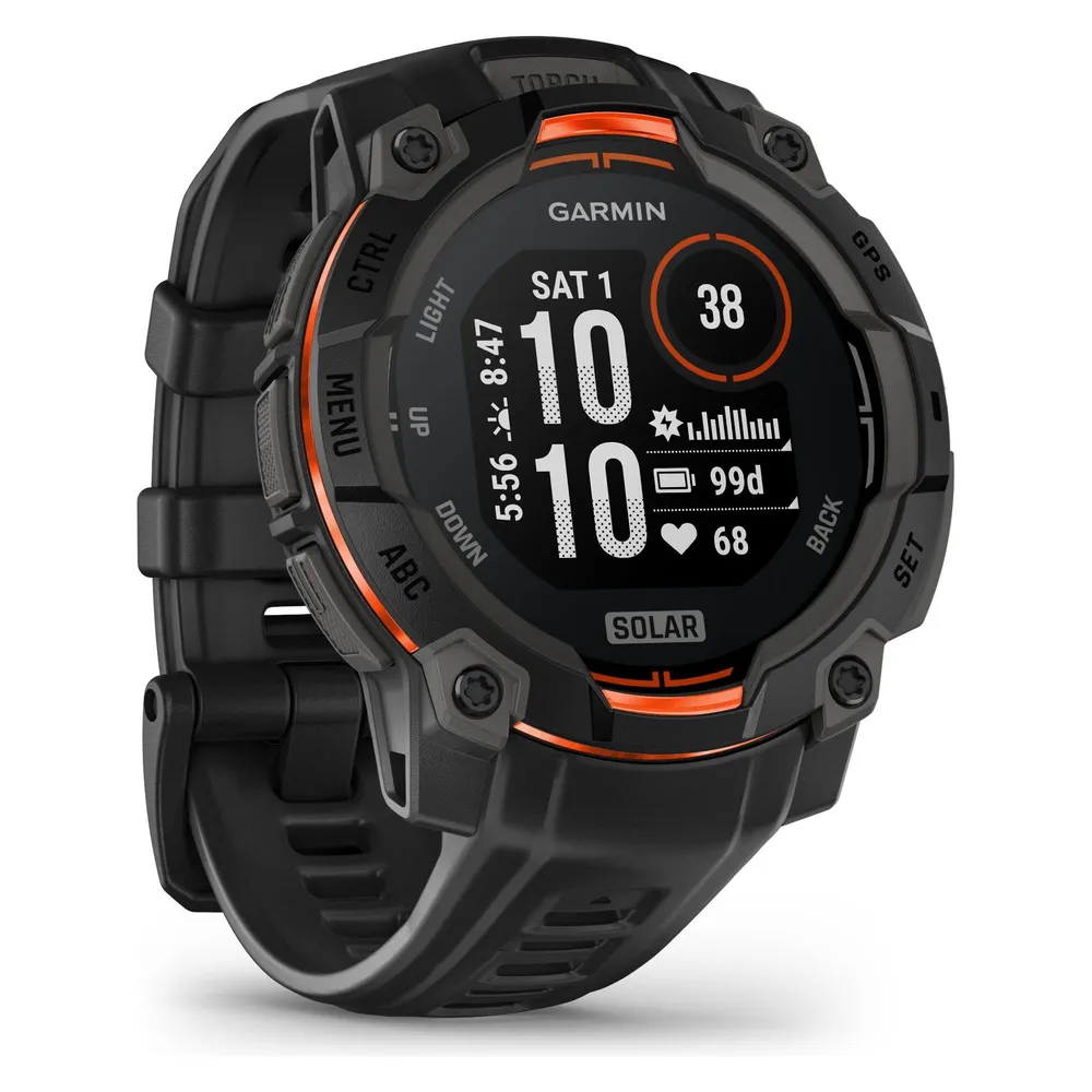 Garmin Instinct 3 Solar Bluetooth GPS 45mm MIP Schwarz Unisex Wasserdicht 10ATM SpO2 Puls