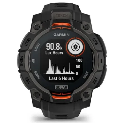 Garmin Instinct 3 Solar Bluetooth GPS 45mm MIP Schwarz Unisex Wasserdicht 10ATM SpO2 Puls