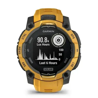 Garmin Instinct 3 GPS Bluetooth 45mm Power Glass Gelb Einheitsgröße 10ATM SpO2 Pulsmesser