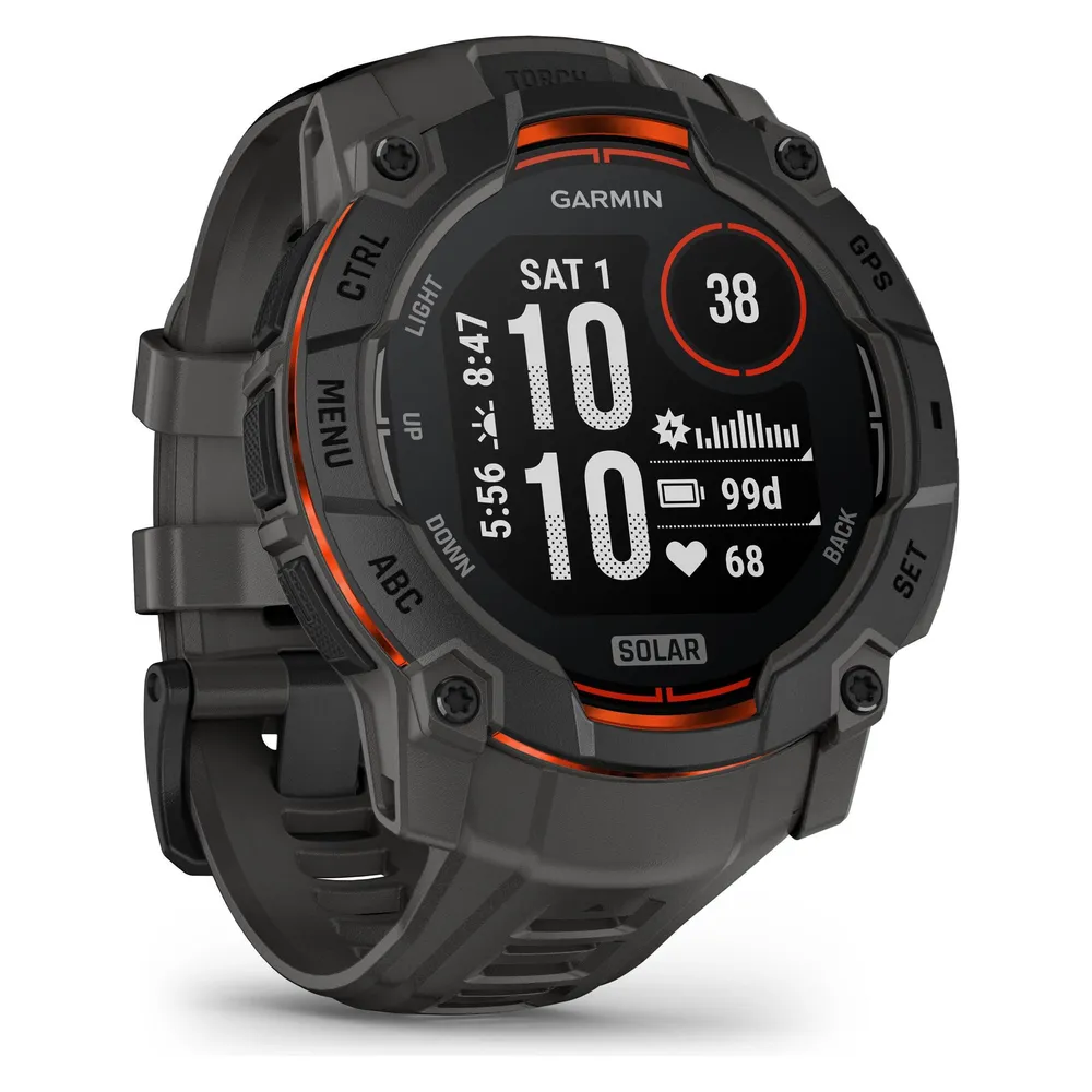 Garmin Instinct 3 Solar GPS 50mm MIP Schwarz Bluetooth Unisex Wasserdicht 10ATM SpO2 Herzfrequenz