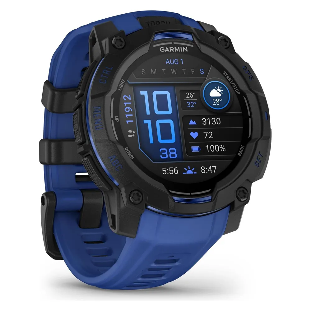 Garmin Instinct 3 Bluetooth GPS 45mm AMOLED Schwarz Blau Wasserdicht 10ATM SpO2 Puls