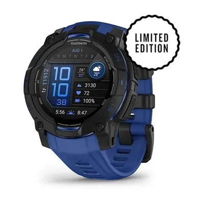 Garmin Instinct 3 Bluetooth GPS 45mm AMOLED Schwarz Blau Wasserdicht 10ATM SpO2 Puls