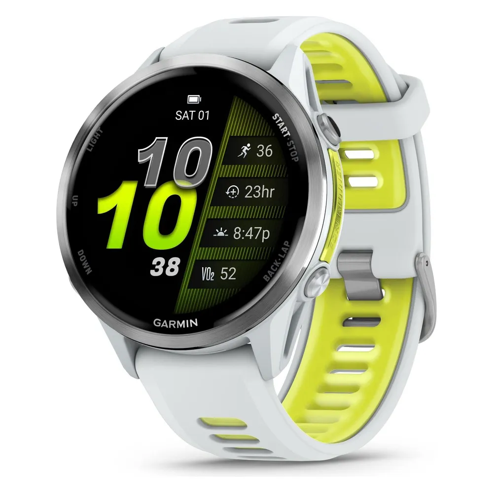 Garmin Forerunner 970 Bluetooth GPS Wifi 47mm AMOLED Weiß Gelb S Herzfrequenz SpO2 Schlafmonitor