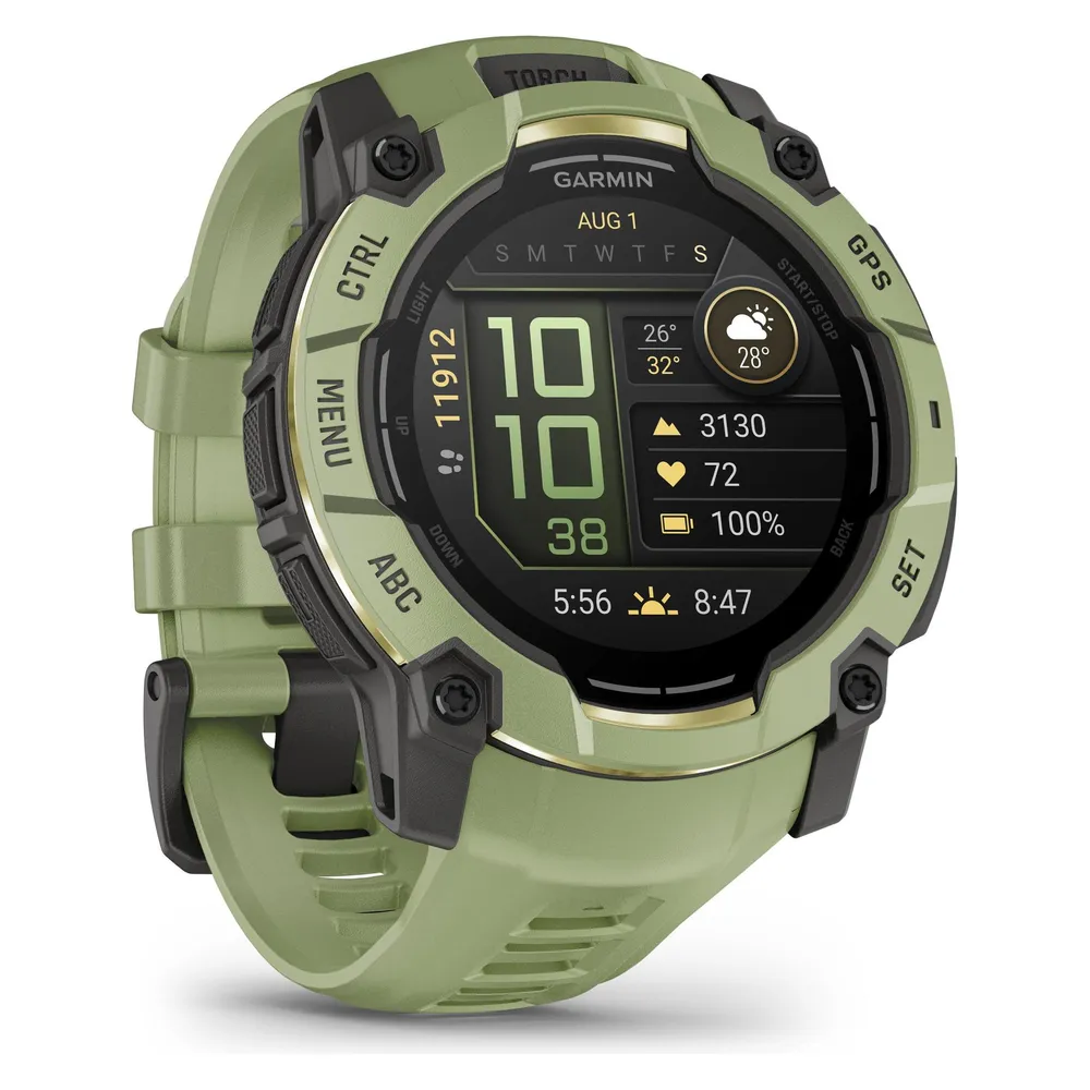 Garmin Instinct 3 AMOLED Bluetooth GPS 50mm AMOLED Gruen Unisex Wasserdicht 10ATM SpO2