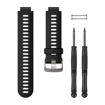 Ersatzarmband Garmin Forerunner 735XT Schwarz/Grau Silberfalle