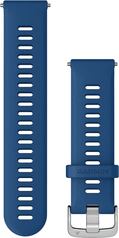 Garmin Silikonarmband Blau/Silber 22 mm
