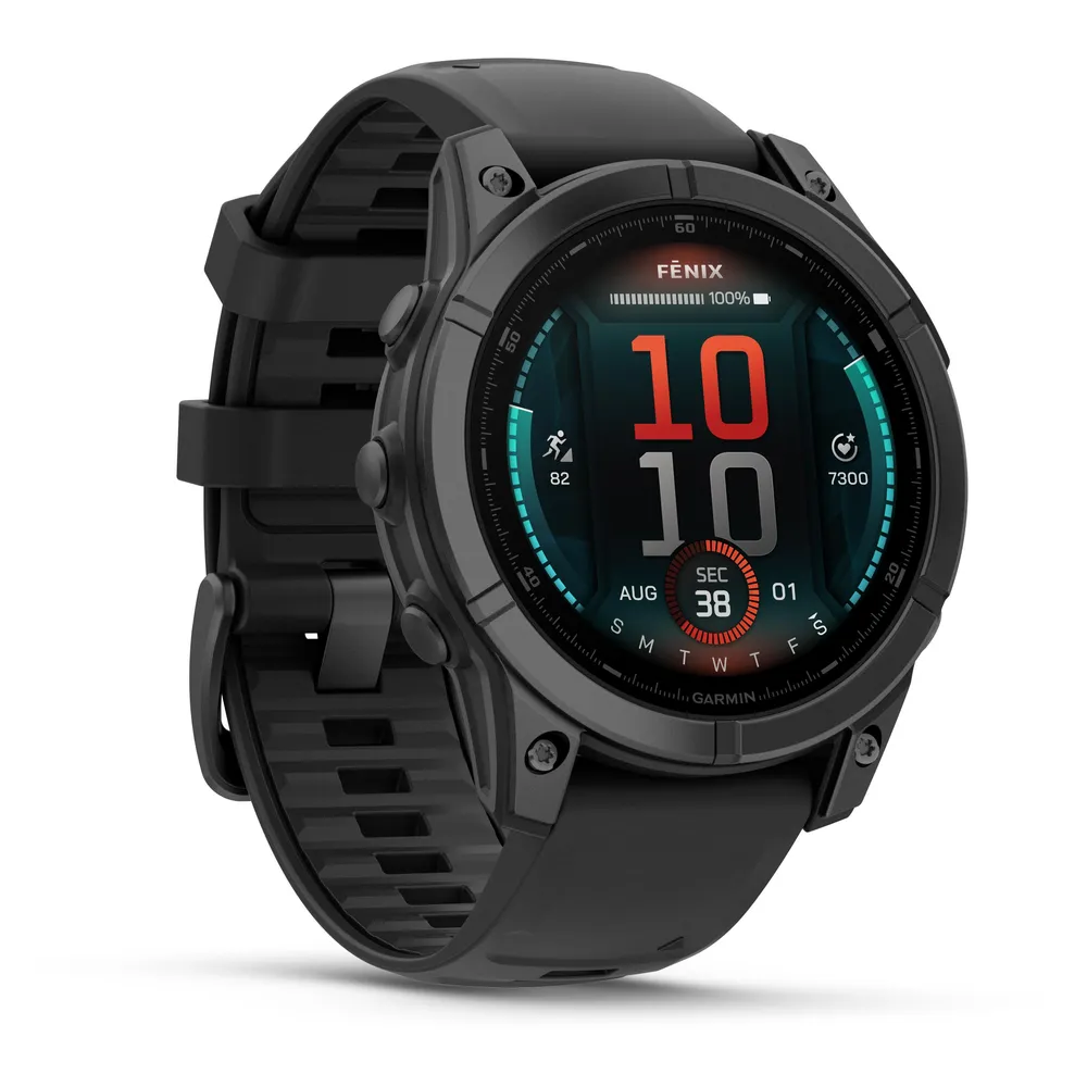 fenix E - 47 mm AMOLED Schwarz/Schiefergrau mit QuickFit-Silikon-Armband 22 mm Smartwatch