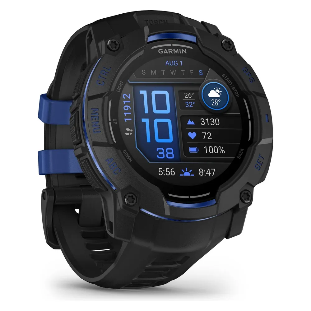 Garmin Instinct 3 Bluetooth GPS 45mm AMOLED Schwarz Blau 10ATM SpO2 Pulsuhr