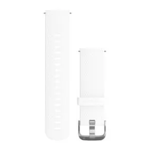Schnellwechsel-Armband, Weißes Silikonarmband mit Edelstahlteilen (vivoactive3 & vivomove)