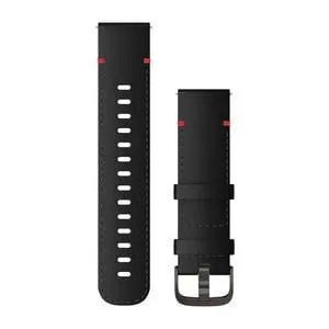 SCHNELLWECHSEL-LEDER-ARMBAND 22mm Schwarz/mit Naht Schnalle in Schiefergrau