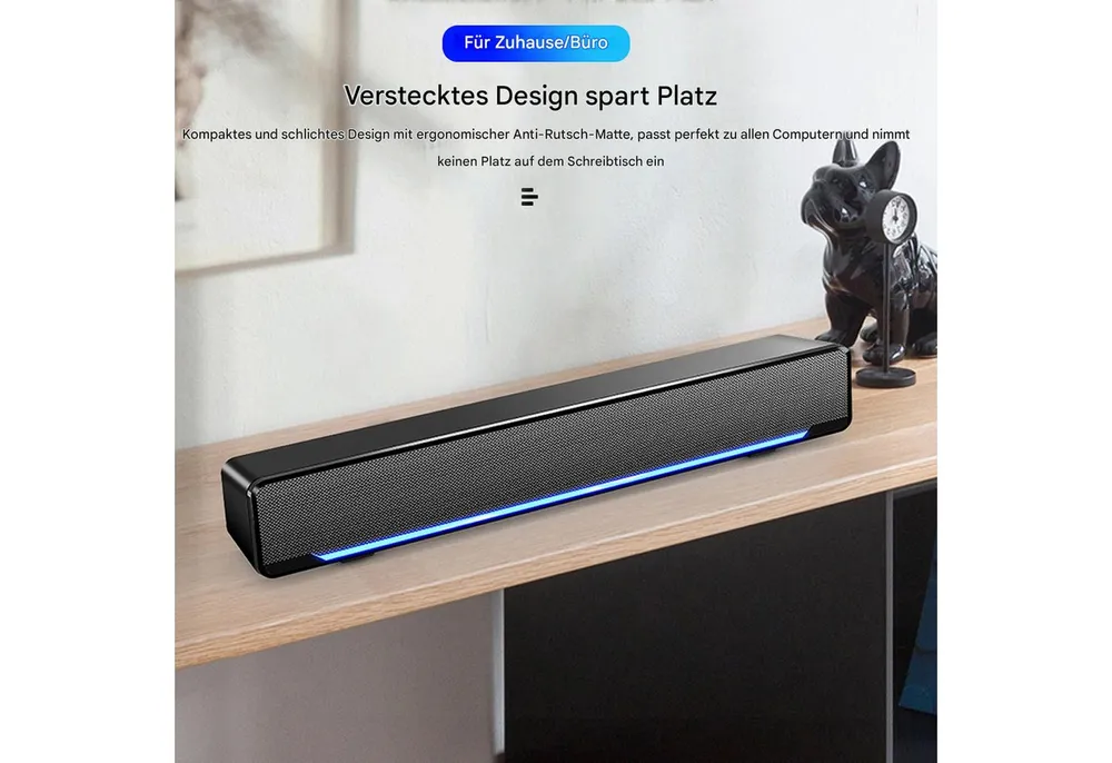 GARRYFIZH TV Speaker kompakte Soundbar USB Soundbar (3 W, Lautsprecher Stereo-Subwoofer)