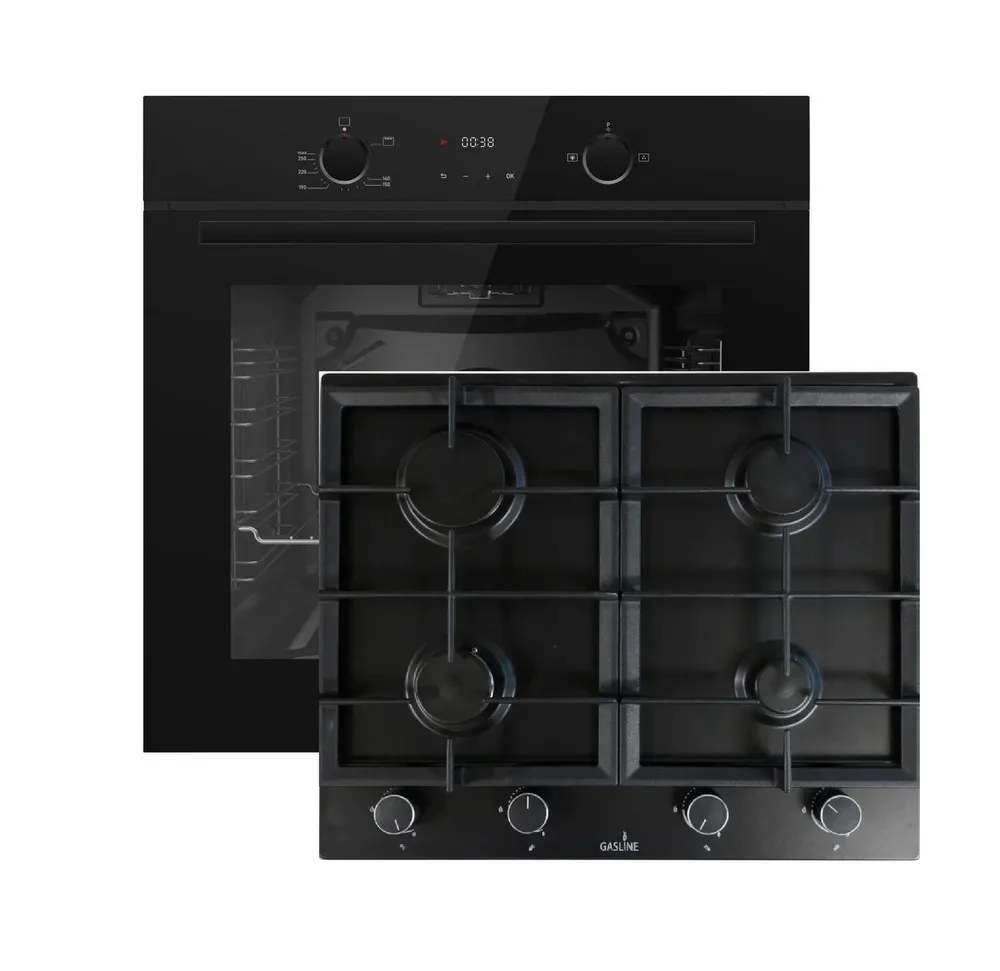 Gasline Gasherd-Set Gasline Herdset GB850-FIB mit Gasbackofen+Gaskochfeld 60cm 4 Brennern