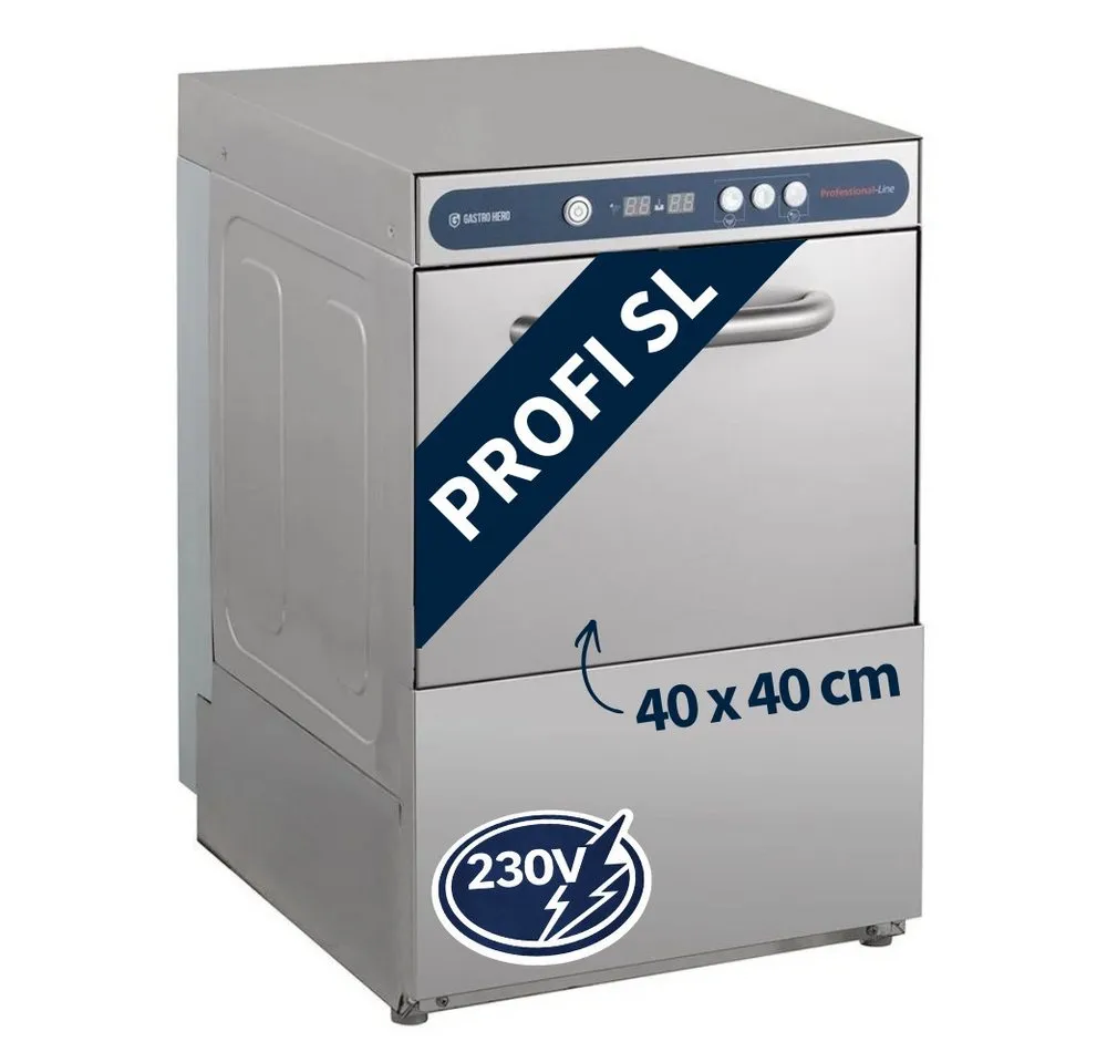 GastroHero Dönergrill Gläserspülmaschine PROFI Digital 40 SL 230V Gastro, 3050 W, mit Klarspüldosierer, mit Reinigerosierer, mit Ablaufpumpe
