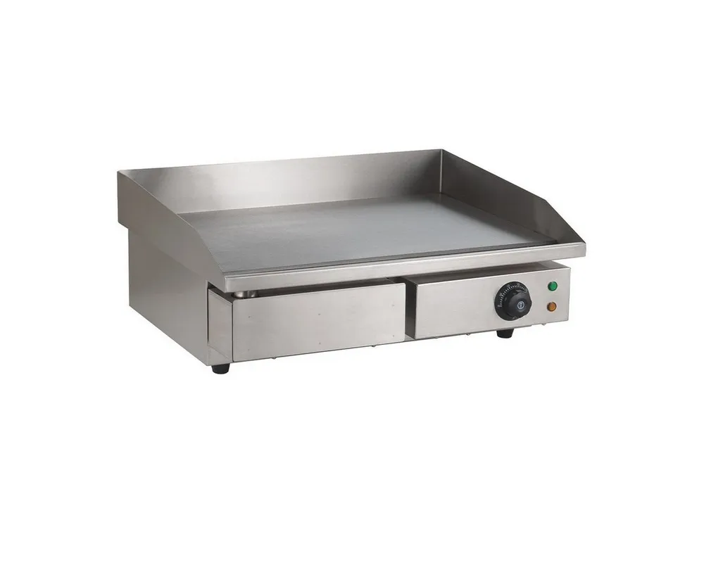 GastroHero Elektrogrill Elektro Grillplatte glatt 550 mm 3 kW Tischgerät Edelstahl, 3000 W