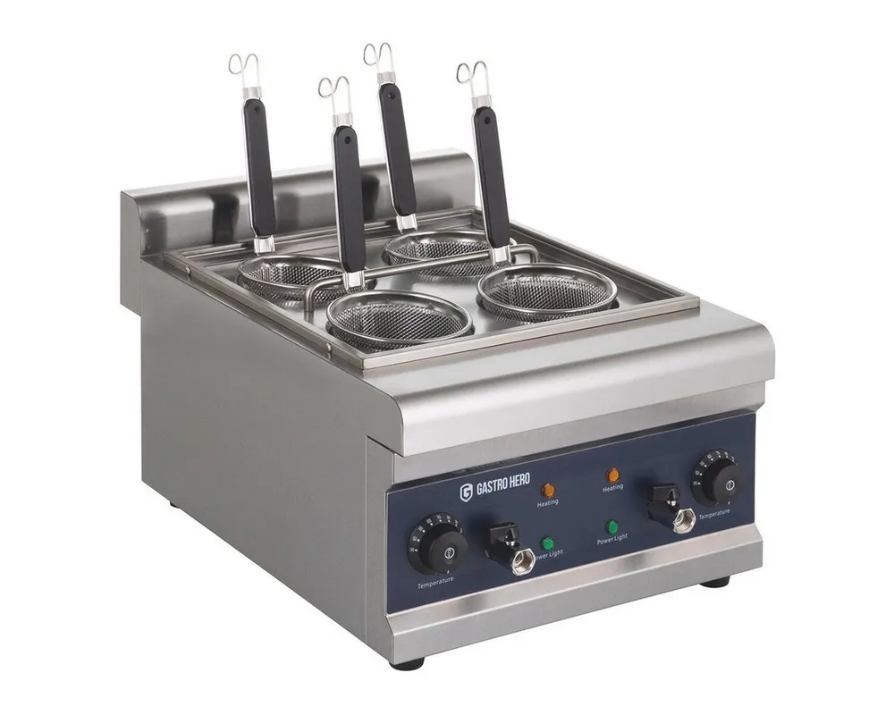 GastroHero Multikocher Elektrischer Nudelkocher 4 Siebe 16,5 L Kapazität Edelstahl, 4000 W