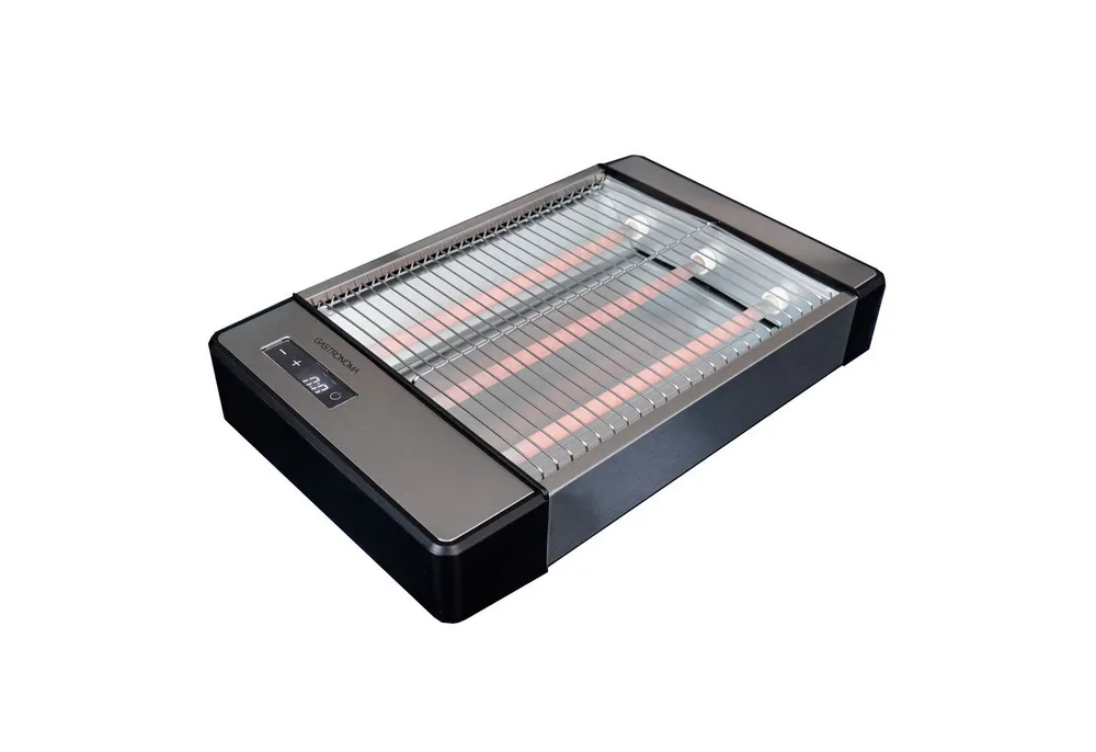 GASTRONOMA Toaster 18140003, Flachbett-Toaster, 920 W, Quarz-Heizelemente, Krümelschutz, Timer, Signalton, Abschaltautomatik