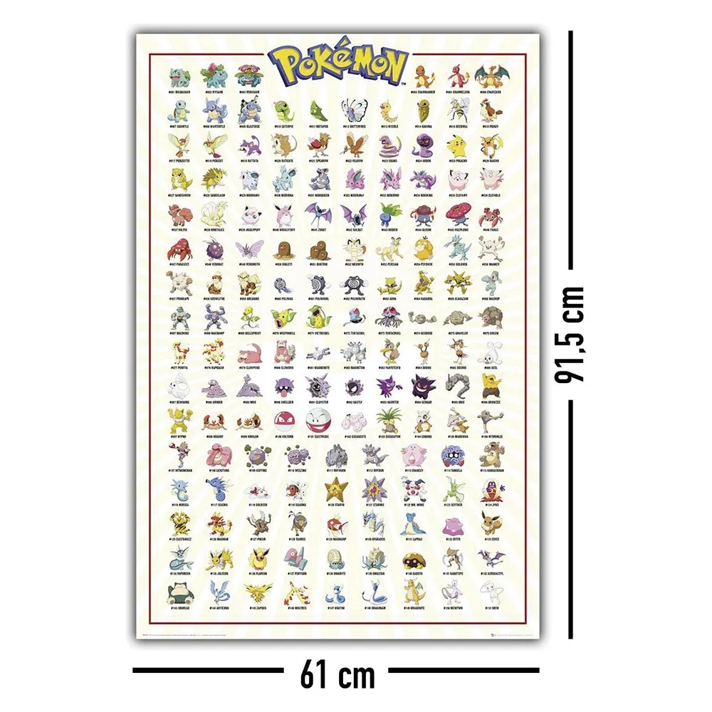 GB Eye Maxi Poster Pokémon Kanto 151 91
