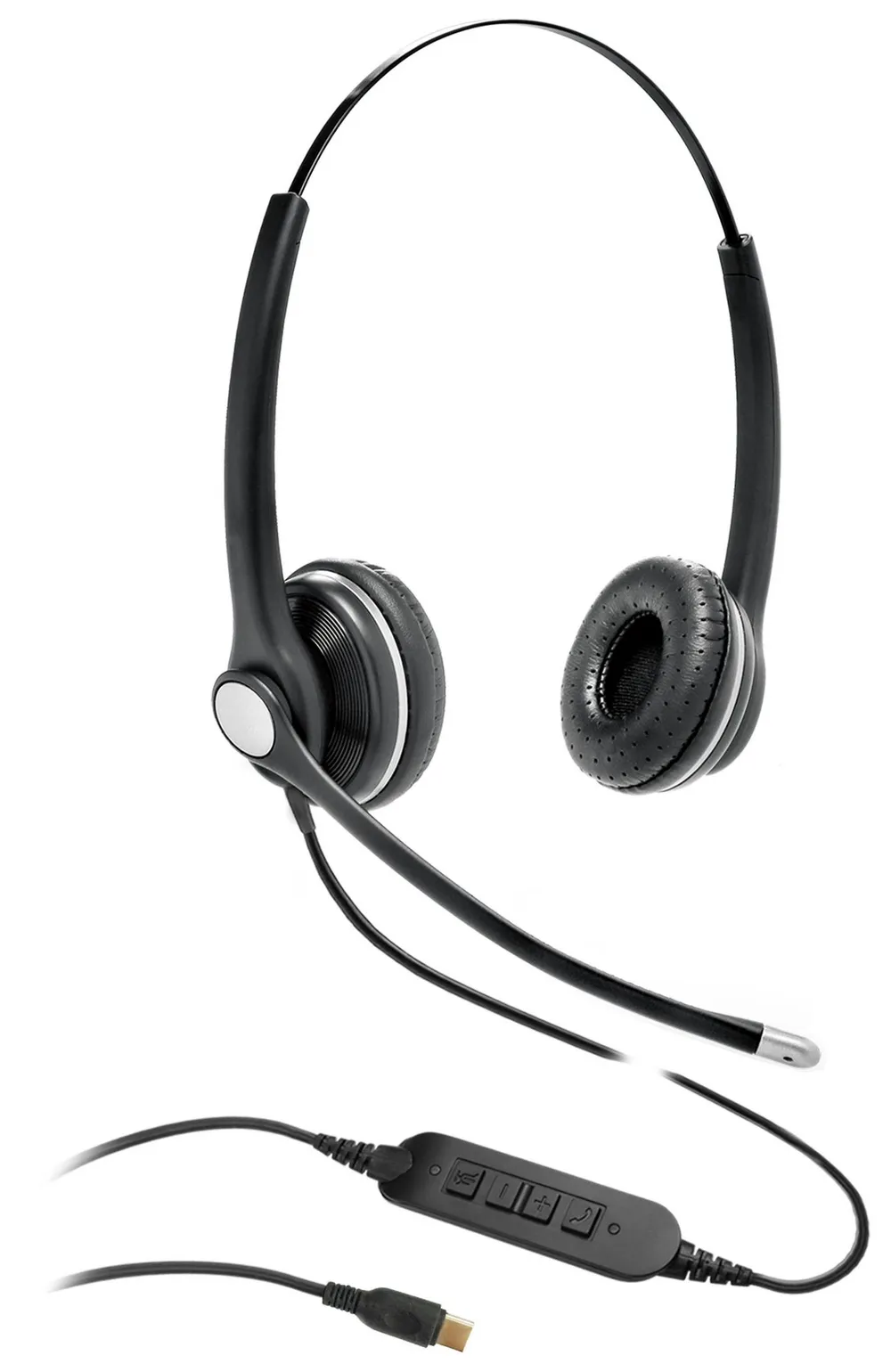 Auriculares Gearlab GLB240450 con cable USB-C y Bluetooth para oficina con cancelación de ruido micrófono negros