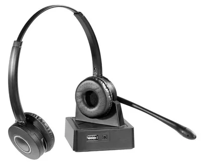 Auriculares Gearlab GLB245550 inalámbricos Bluetooth para oficina con cancelación de ruido negro