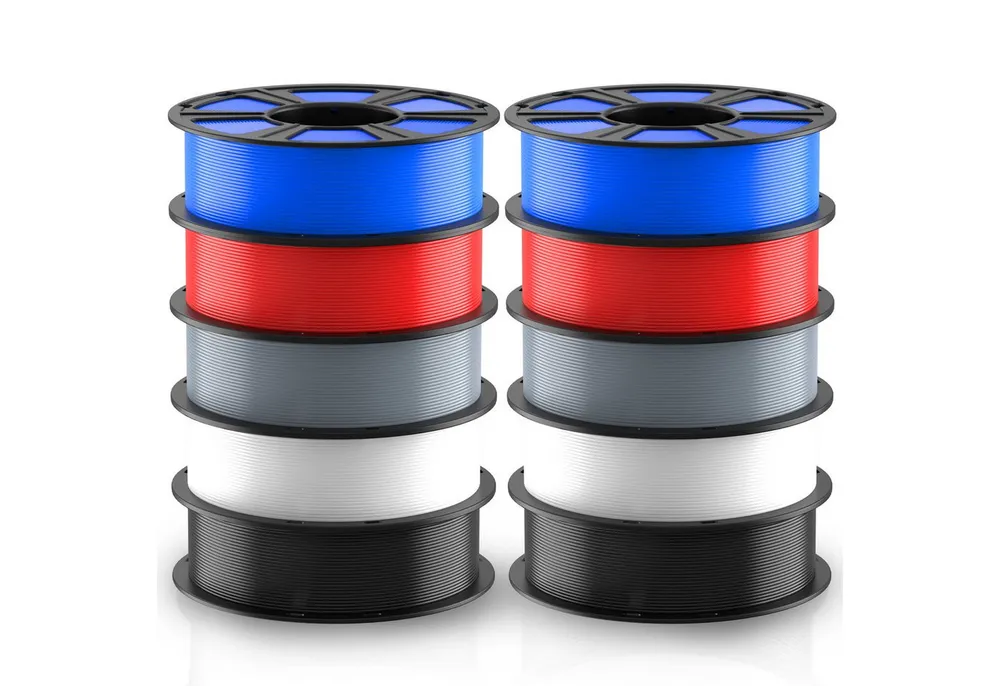 Geeetech Filament 3D Drucker PLA Filament 1,75mm 10KG Set 10 Farben, Hohe Maßgenauigkeit & Zähigkeit 3D-Druckmaterialien