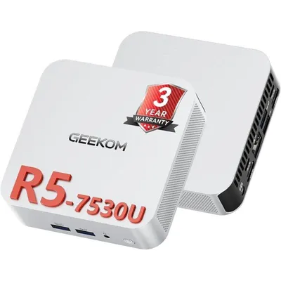 Mini PC GEEKOM A5 Pro AMD Ryzen 5 7530U 16GB 512GB SSD Radeon Windows 11 Pro