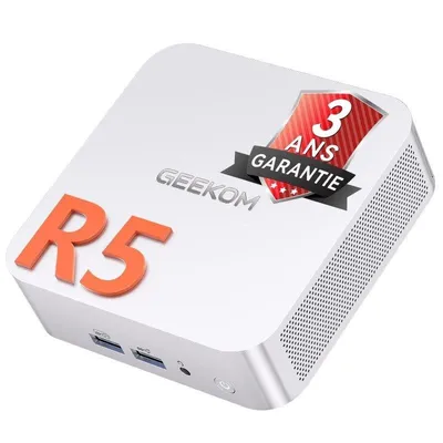 All-in-One PC GEEKOM A7 AMD Ryzen 5 7535HS 16GB 1TB SSD Radeon 660M Windows 11 Pro USB4 SD-Leser