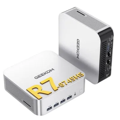 Mini PC GEEKOM A8 Max AMD Ryzen 7 8745HS 16GB 1TB SSD Radeon Windows 11 Pro Dual LAN 8K