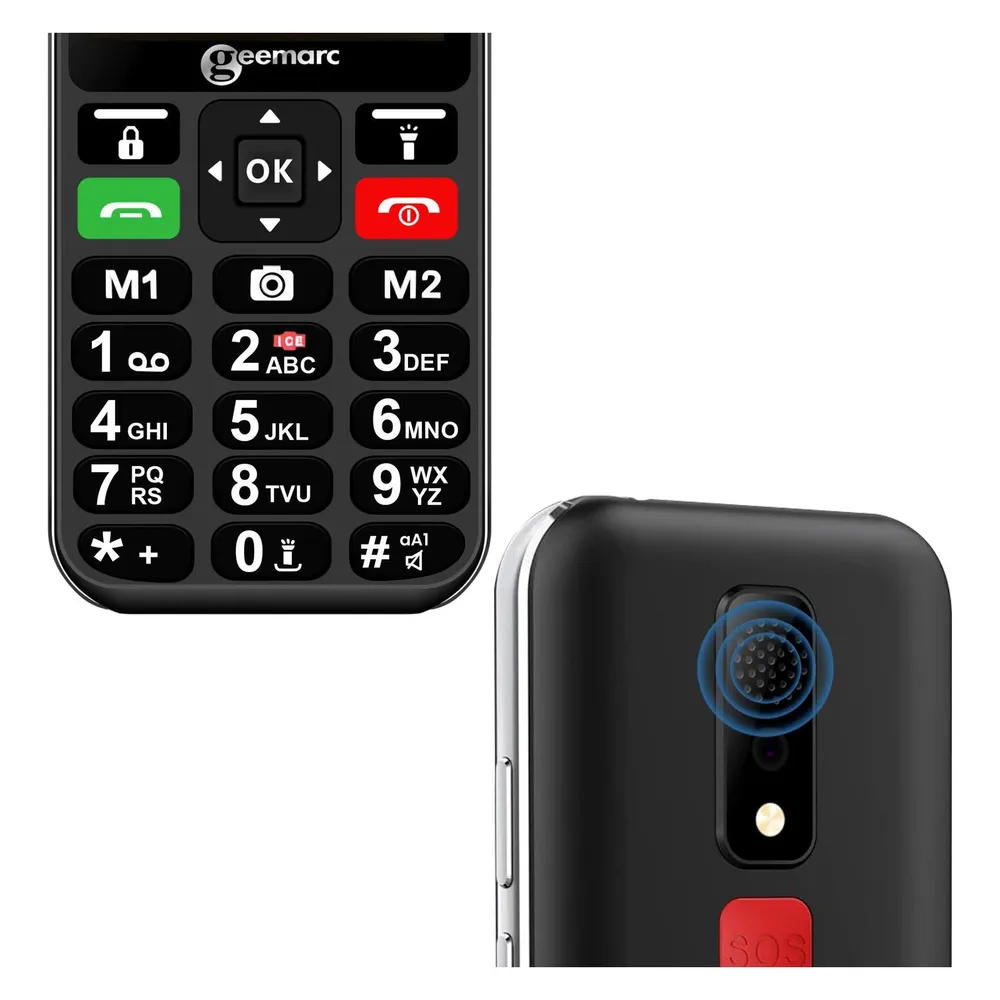 Geemarc CL8600 Seniorenhandy 4G mit grossem Display und Kamera, schwarz