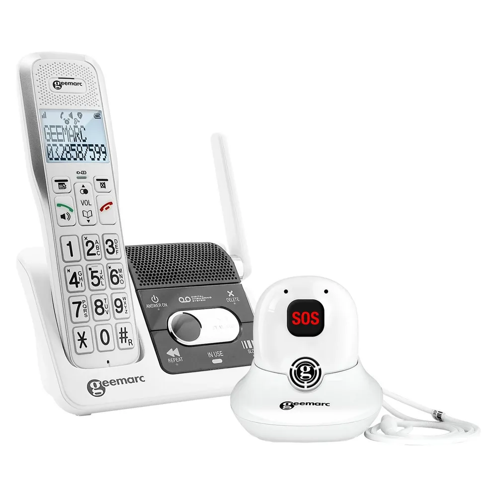 Geemarc AMPLIDECT 595 SOS-PRO Schnurl. Notruftelefon- mit Notruf-DECT Anhänger