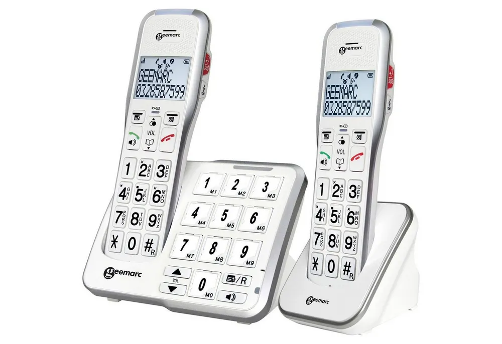 Geemarc AmpliDECT 595-2 Schwerhörigentelefone mit Bildtasten (2 Mobilteile) Seniorentelefon