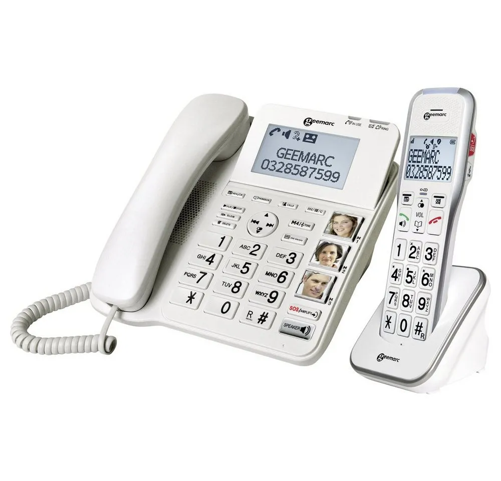 Geemarc Geemarc AMPLIDECT 595 COMBI Schnurgebundenes Seniorentelefon Anrufbea Seniorentelefon