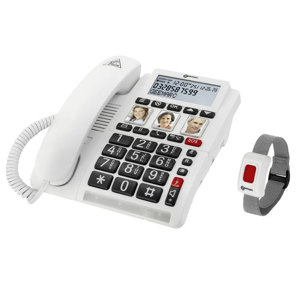 Geemarc Geemarc CL610 Schnurgebundenes Seniorentelefon Foto-Tasten, Freisprec Seniorentelefon