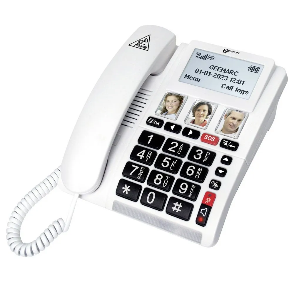 Geemarc Geemarc CL9000 Schnurloses Seniorentelefon Foto-Tasten, Freisprechen, Seniorentelefon