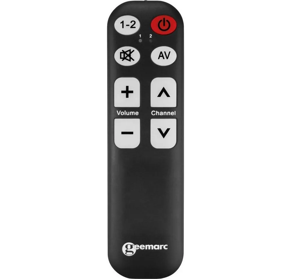 Geemarc lernfähige Universalfernbedienung mit großer Schrift TV-5_BLK Fernbedienung