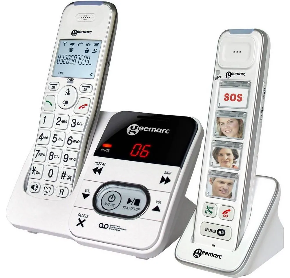 Geemarc schnurloses Seniorentelefon PACK Mobility 295 Seniorentelefon (Anrufbeantworter, Foto-Tasten)