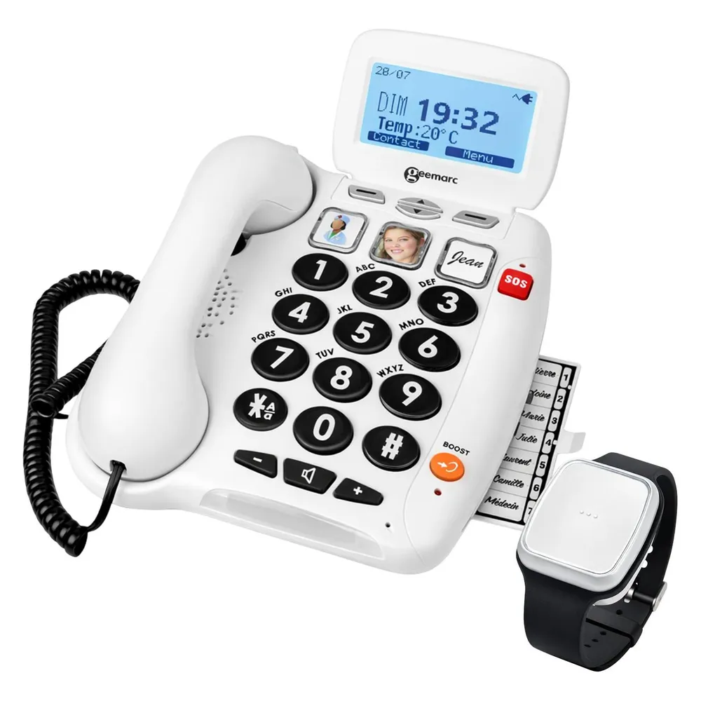 Geemarc PACK SERENITIES 100 Schnurgeb. Notruftelefon mit Fallsensor-Armband