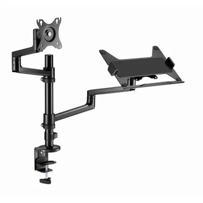 Gembird MA-DA-04 Schreibtischständer mit Monitorarm und Laptop-Ablage, 17–32 Zoll, max. 8 kg