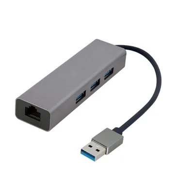 Netzwerk-Adapter USB-A Gembird A-AMU3-LAN-01 Gigabit 3 USB 3.0-Ports Metallgehäuse
