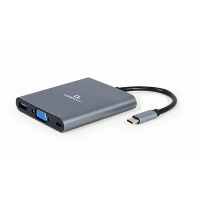 USB-C Hub Gembird A-CM-COMBO6-01 60W HDMI VGA SD MicroSD USB 3.1 Grau
