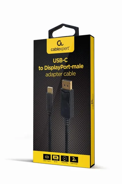 Gembird A-CM-DPM-01 USB Typ C Adapter auf DisplayPort 4K/60Hz Schwarz 150mm