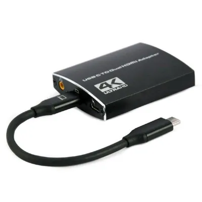USB-C zu Dual HDMI Adapter Gembird A-CM-HDMIF2-01 4K 60Hz Schwarz