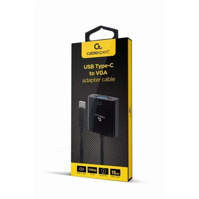 Grafikadapter Gembird A-CM-VGAF-01 USB-C auf VGA 1080p 60 Hz Schwarz