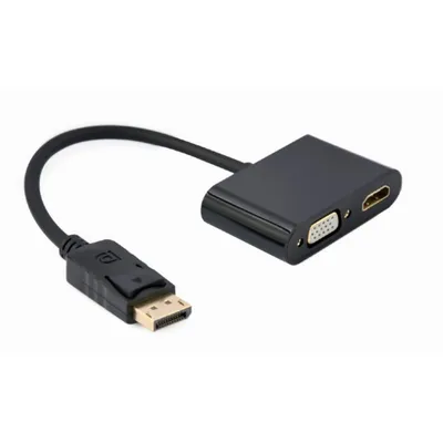 Gembird DisplayPort-Stecker auf HDMI-Buchse + VGA-Buchse, Schwarz